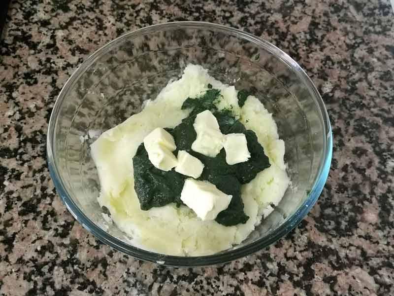 Mantequilla espinacas nuez moscada