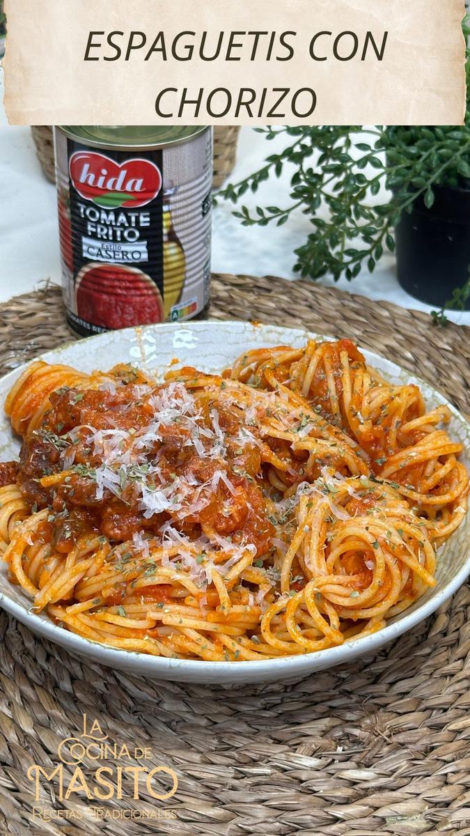 Espaguetis con chorizo La cocina de Masito