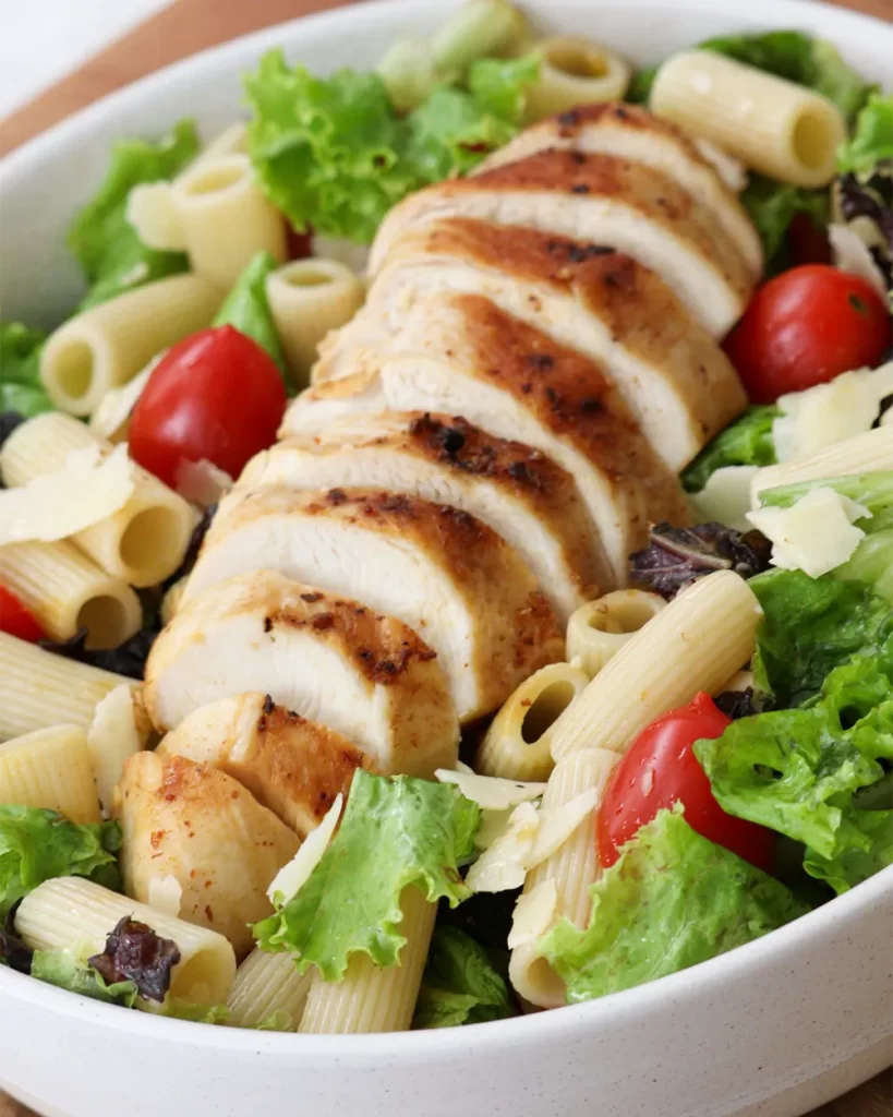 ensalada pollo pasta fresca rapida