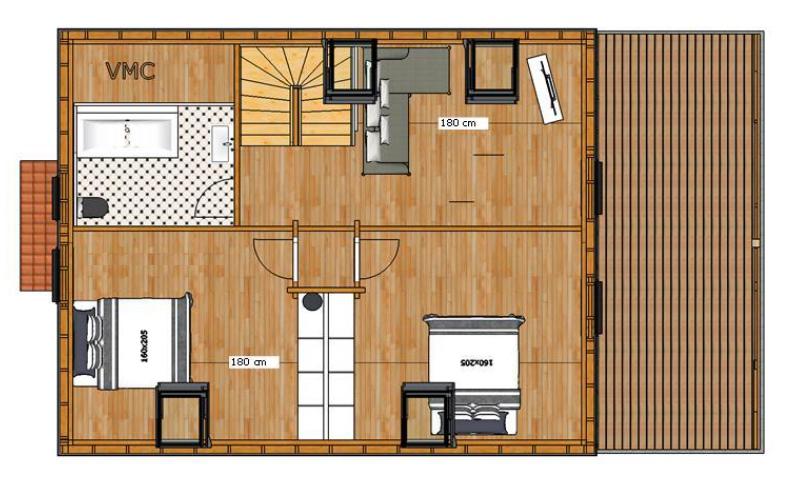 plano arquitecnico de una cabaña