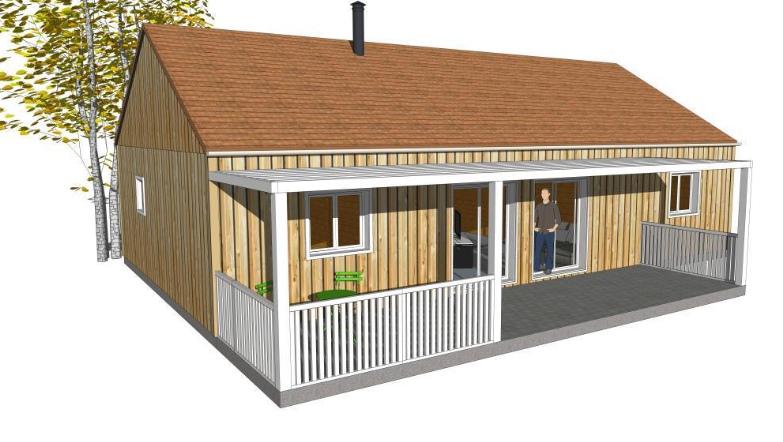 fachada de casa de madera