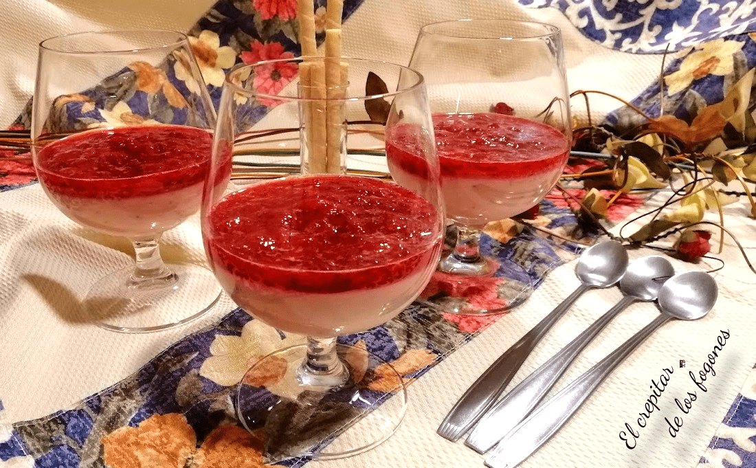 panna cotta de fresas