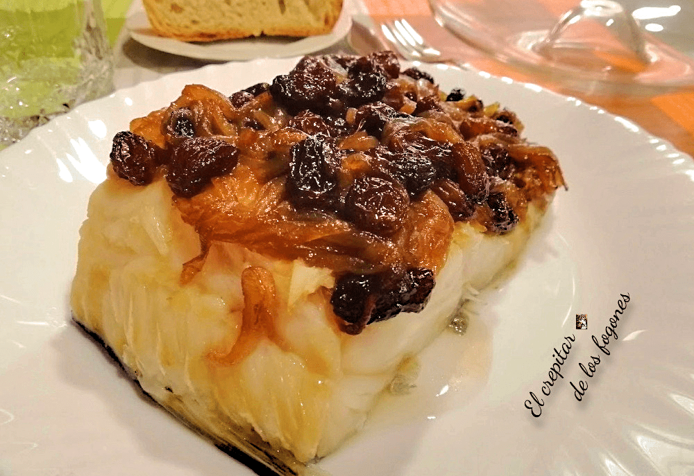 bacalao con cebolla caramelizada