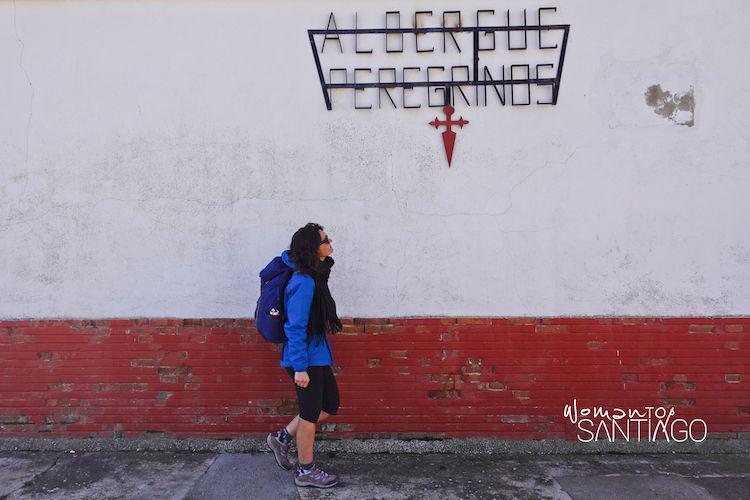 Noelia en un albergue de peregrinos
