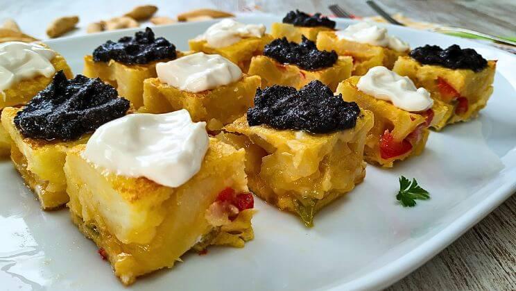 Tortilla damas de patatas y pimientos