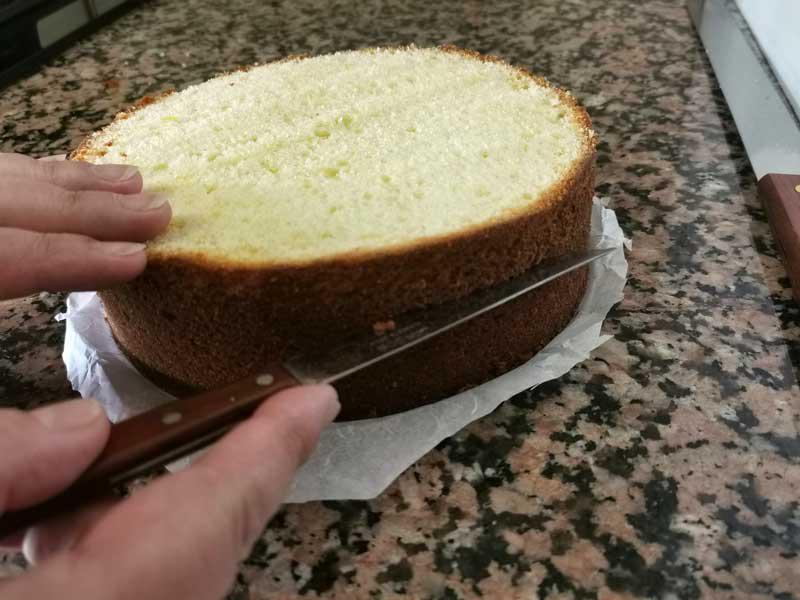 Cortes laterales bizcocho