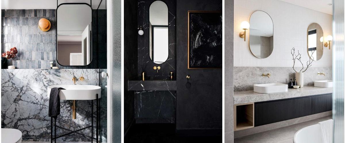 Grifería para cuartos de baño negros y blancos