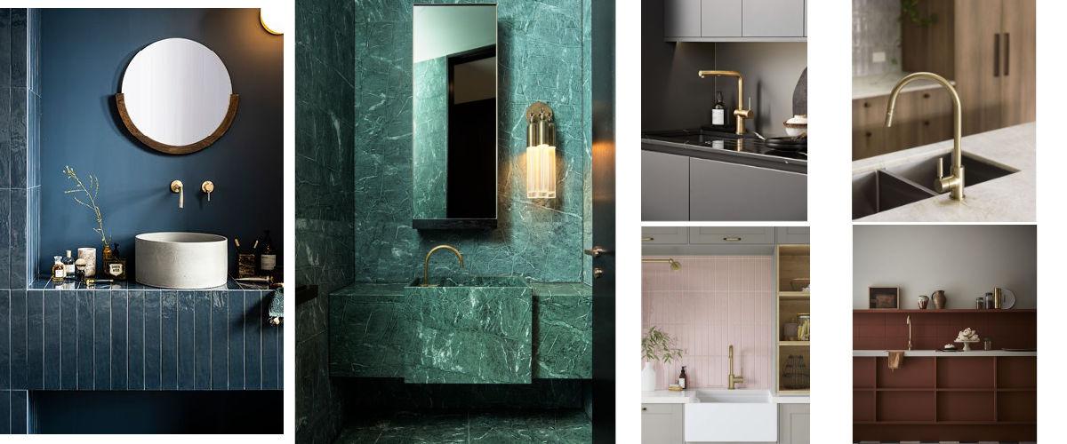 Colores para combinar con grifos dorados