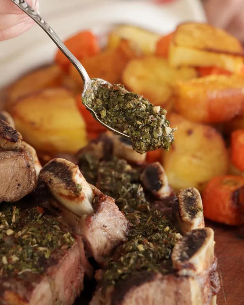 asado al horno con chimichurri
