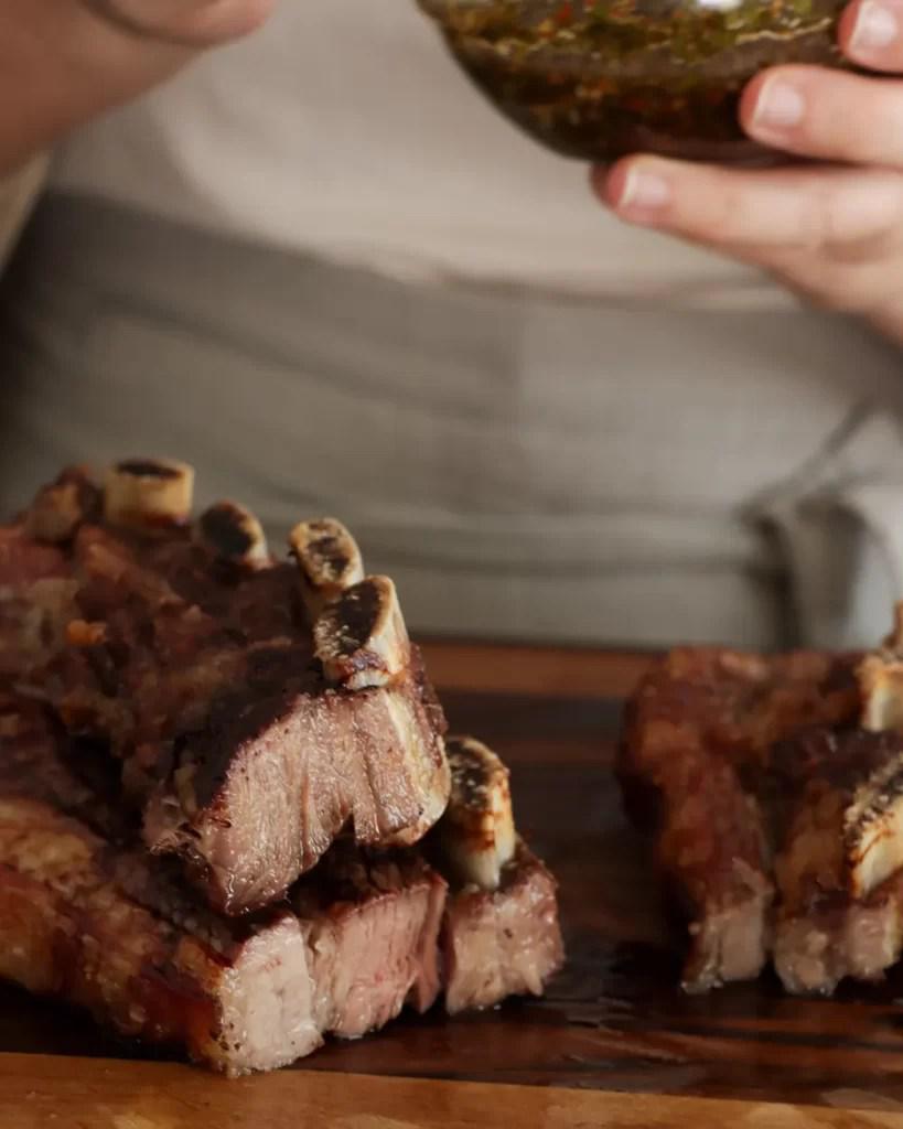 asado al horno cortado