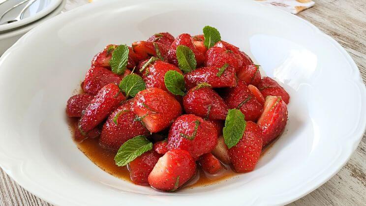 Fresas con naranja a la menta