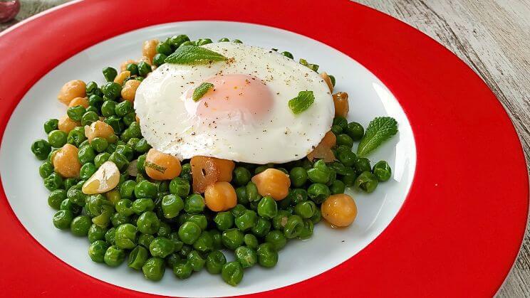 Guisantes y garbanzos a la menta