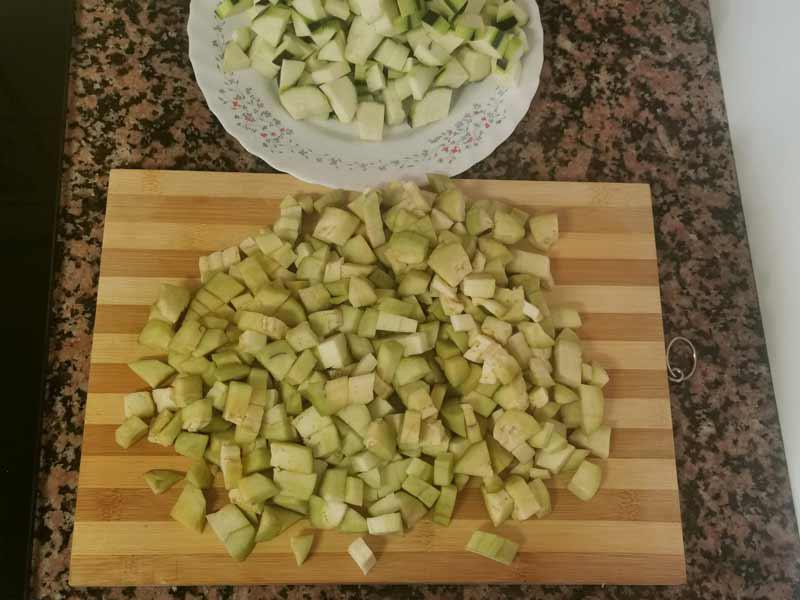 Berenjena cortada
