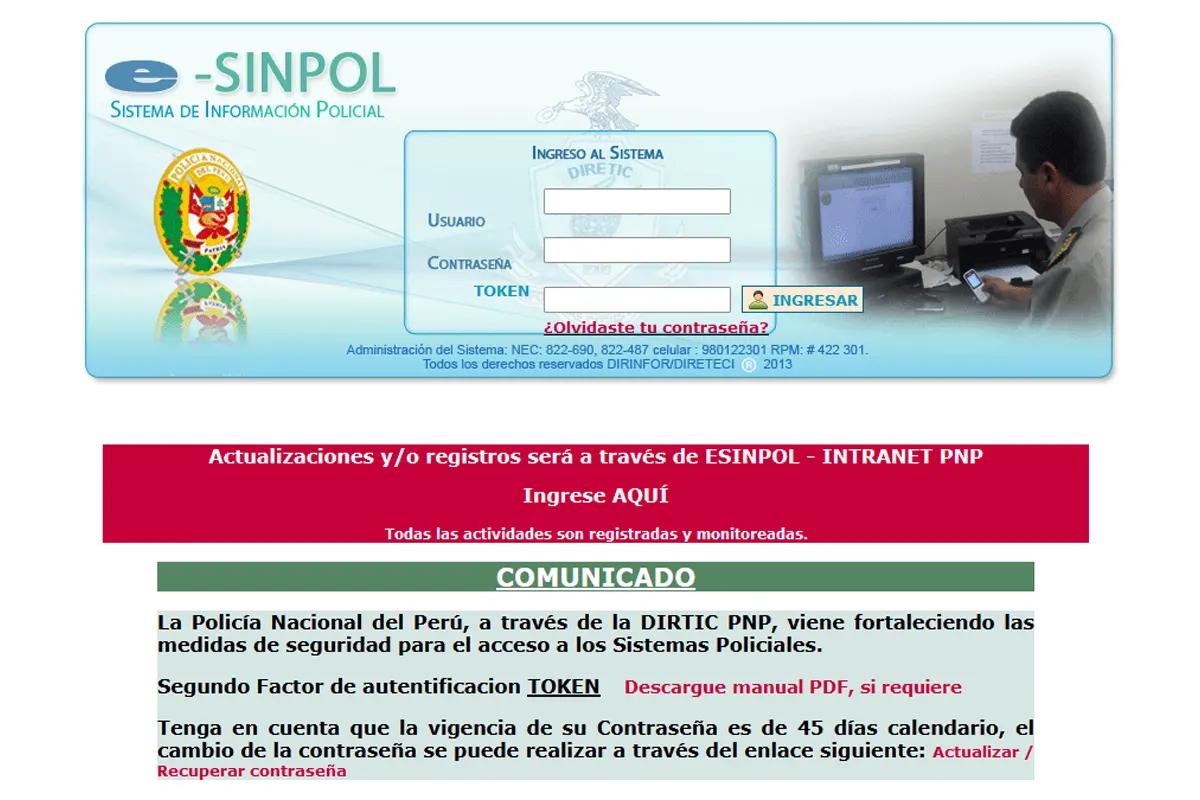 ESINPOL Sistema de Información Policial Digital