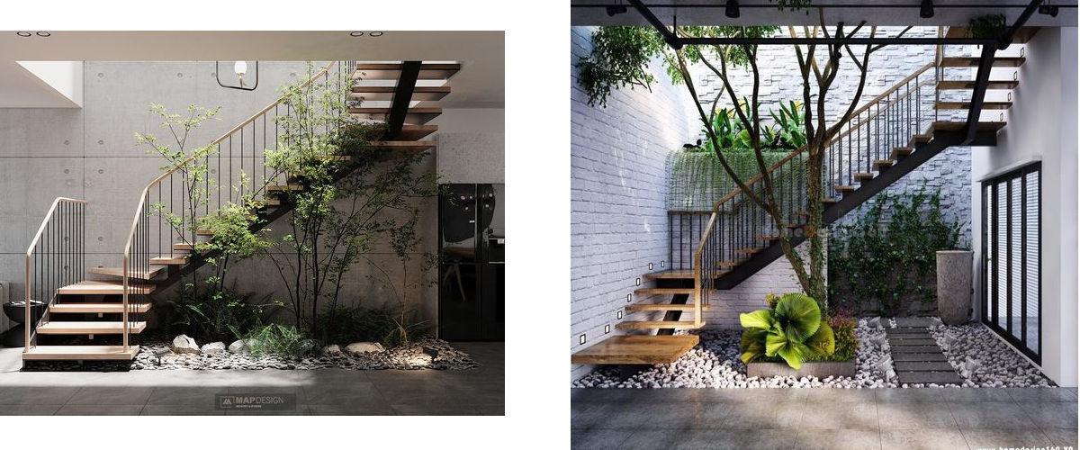 Un árbol bajo la escalera