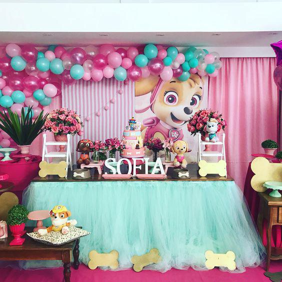 Decoración paw patrol niña