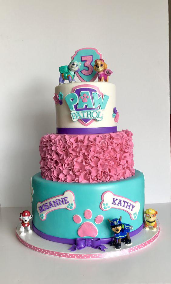Pasteles de paw patrol para niña