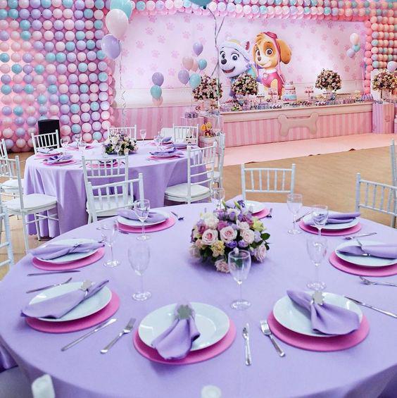 Centros de mesa de paw patrol para niña