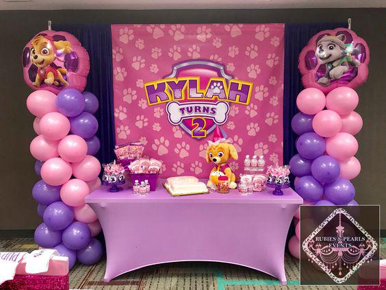 Backdrops para fiesta de paw patrol para niña
