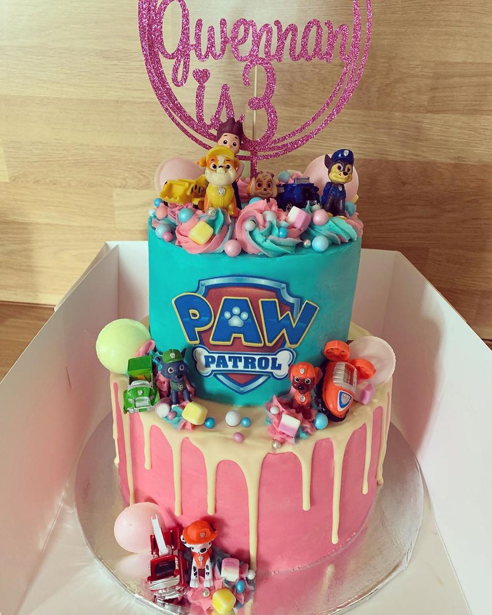 pastel fiesta de paw patrol para niña