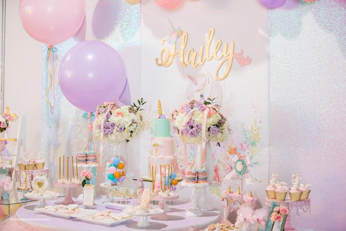 Fiesta 1 año para niña tematica de unicornio