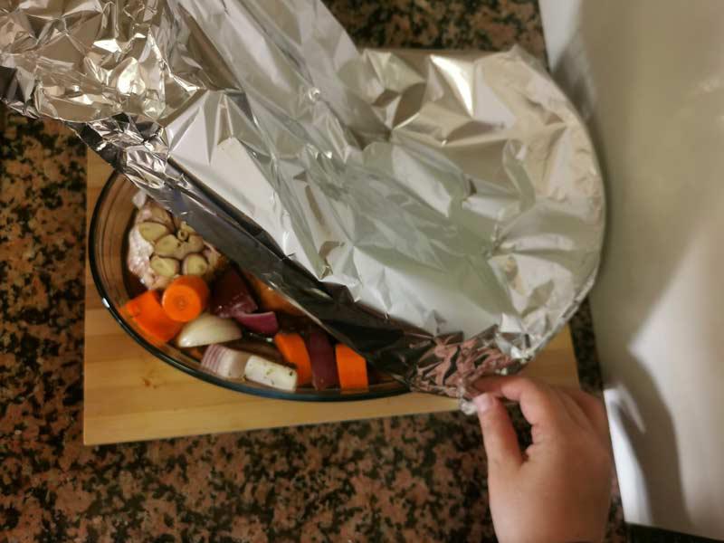 Tapar carne con albal