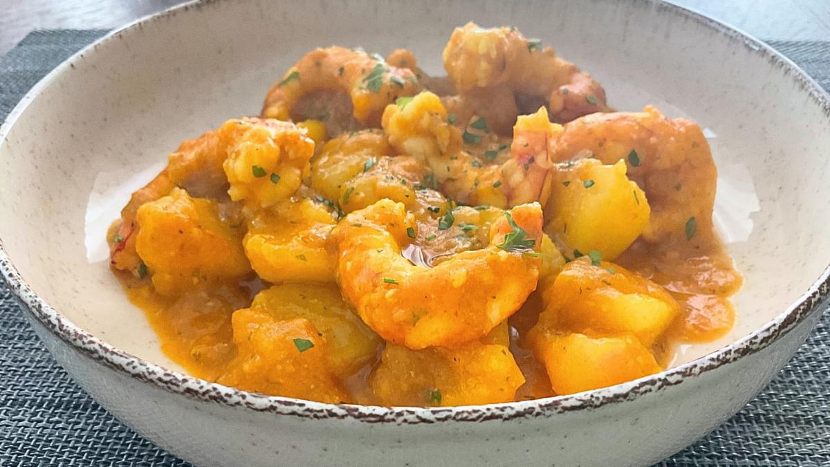 GUISO DE GAMBAS CON PATATAS