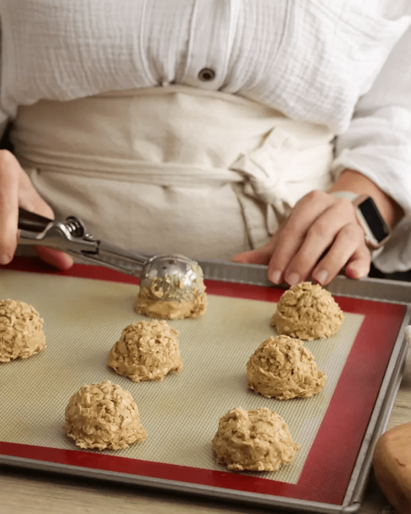 masa galletas sobre fuente