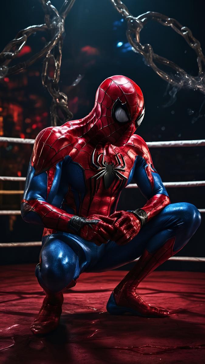 Spiderman as MMA Fighter in ring