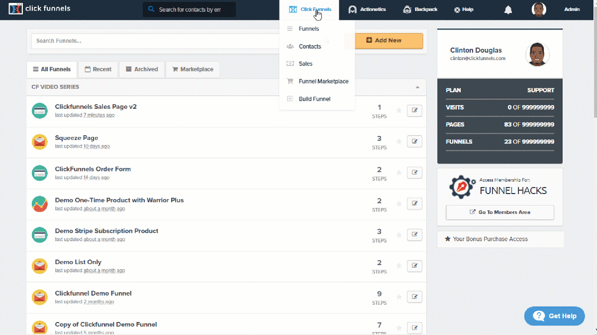 creando un embudo en clickfunnels