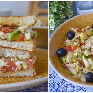 sandwich de ensalada de aguacate