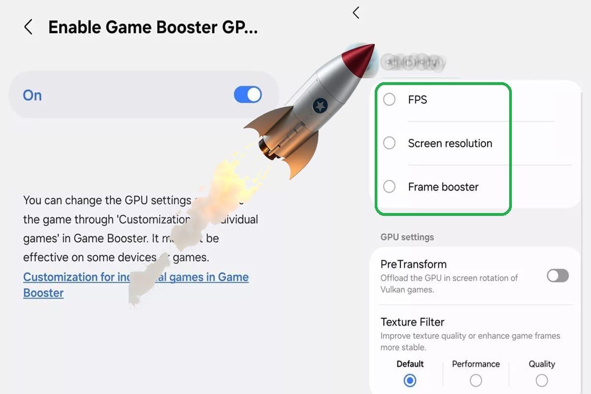 Ajustes de GPU en Game Booster+ para mejorar el rendimiento en juegos