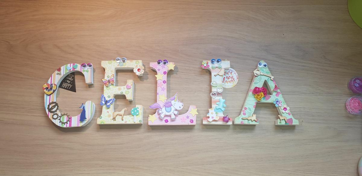 Letras decoradas nombre Celia