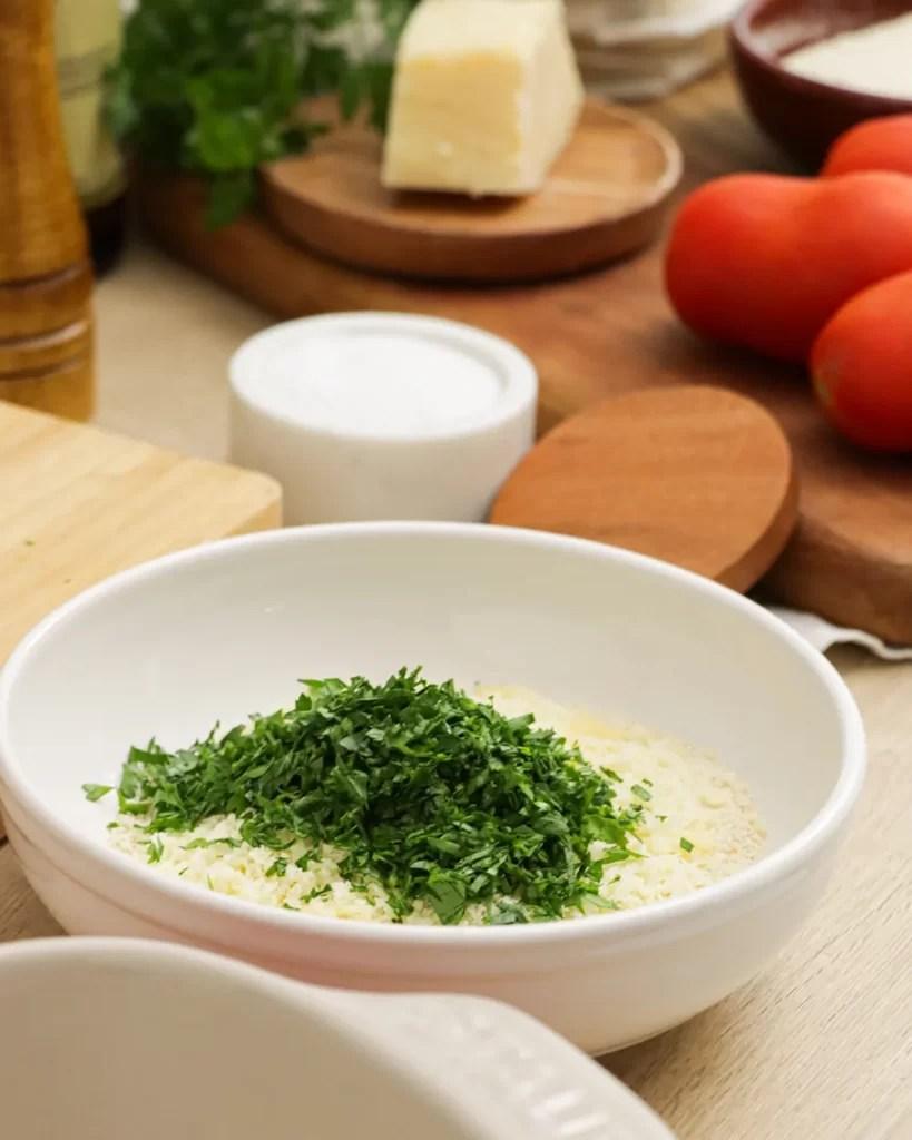 pan rallado queso rallado y perejil
