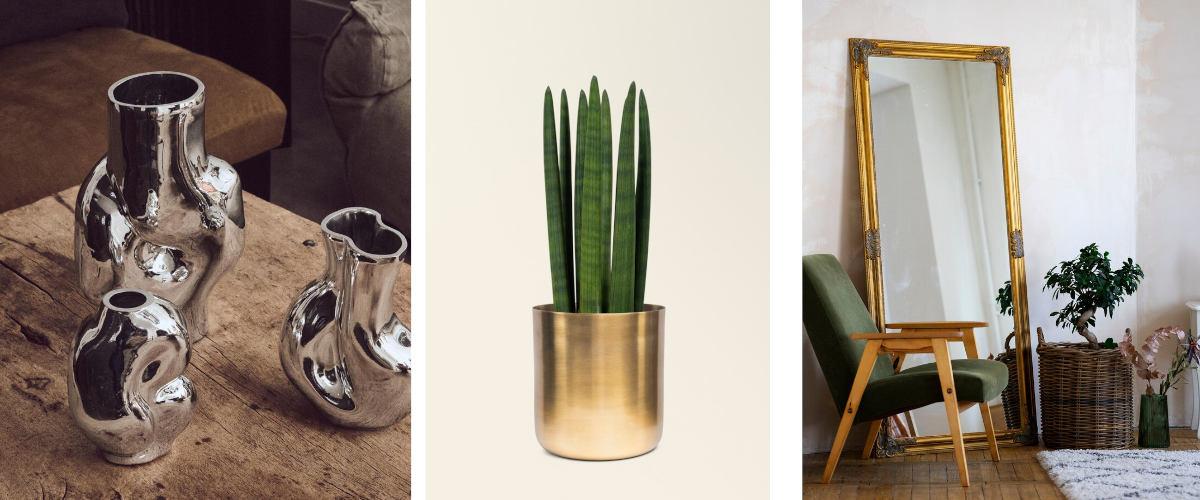 Accesorios plateados y dorados