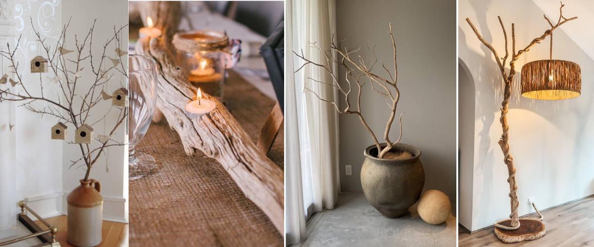 Decoración con ramas secas