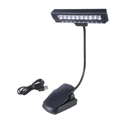 Fitooles 10 luces LED con clip alimentadas por USB y AA, ángulo ajustable para leer