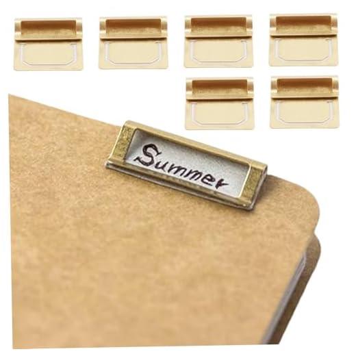6pcs Planner Bookmark, Index Clamp Brass Bookmark Clip, Mini Vintage Journal Clip para leer, lectura de accesorios Regalos para amantes de los libros