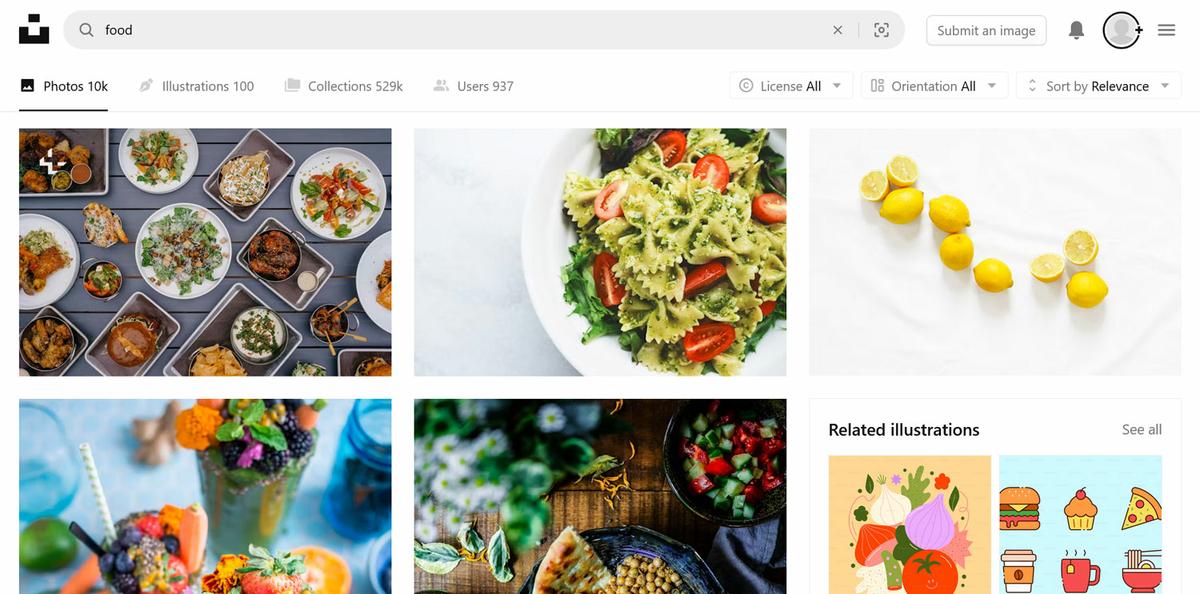 Fotos de comida en Unsplash.