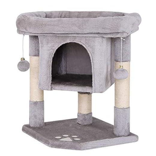 lionto Árbol rascador para Gatos Altura 60 cm, Gris Claro
