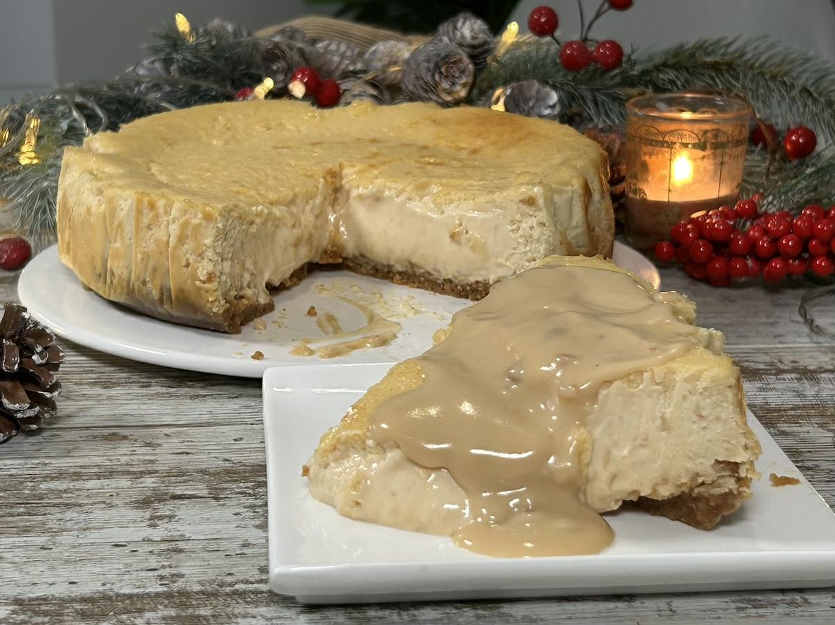 Cheesecake de turrón sin lactosa cremosa