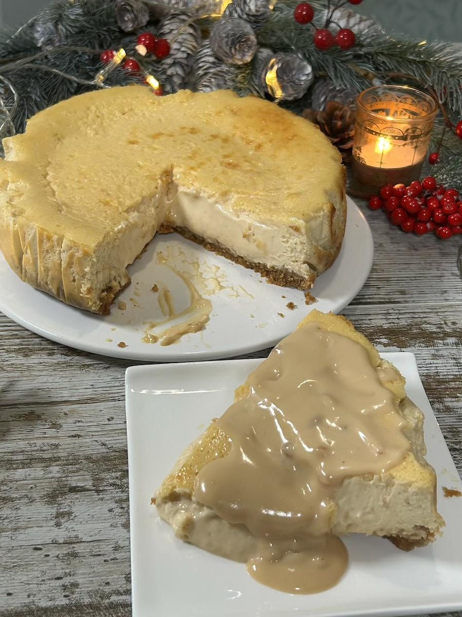 Cheesecake de turrón sin lactosa cremosa