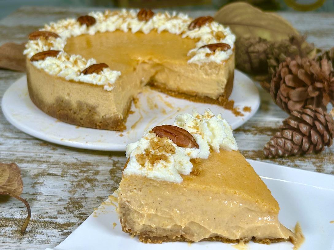 Cheesecake o Tarta de queso de calabaza sin lactosa