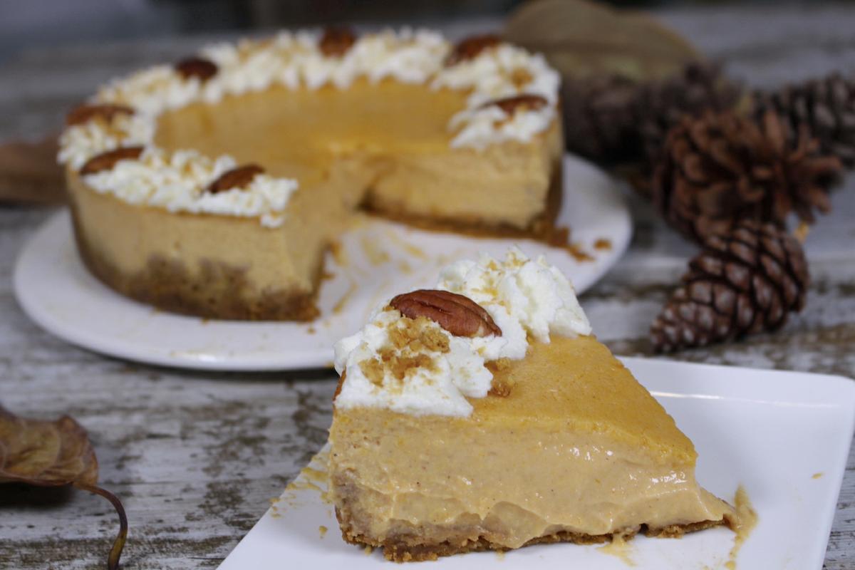 Cheesecake o Tarta de queso de calabaza sin lactosa