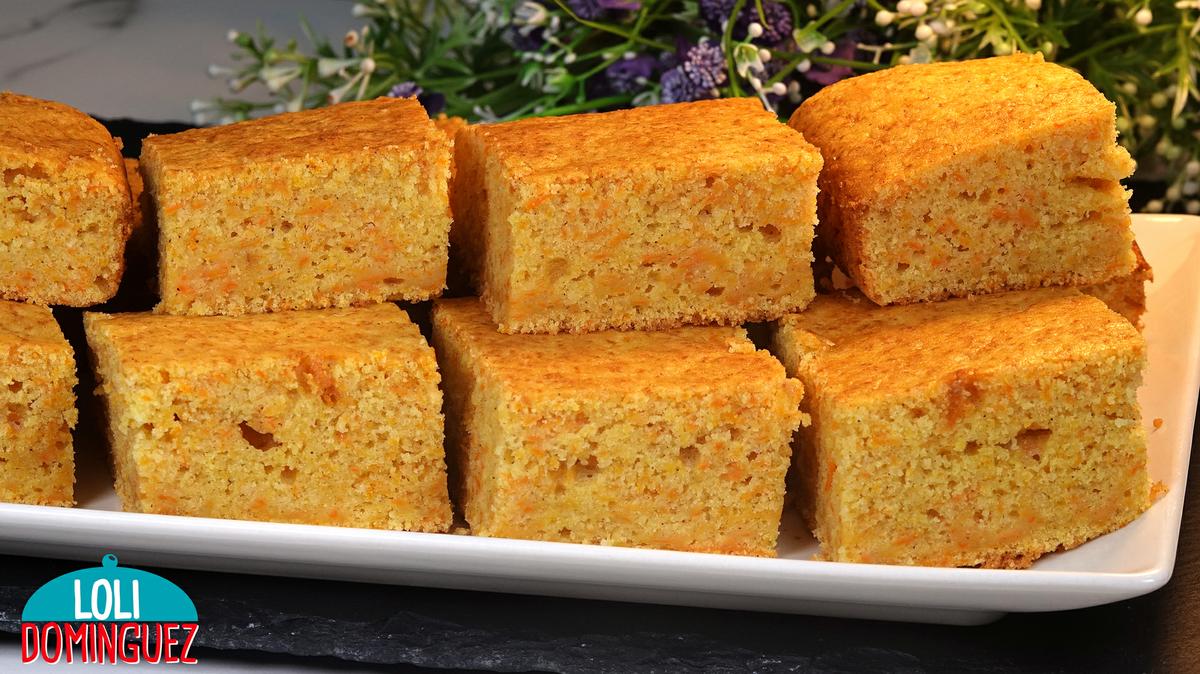 BIZCOCHO DE ZANAHORIA Y NARANJA. Delicioso, fácil y rápido de preparar este bizcocho es una opción ideal para tomar en la merienda o con el café