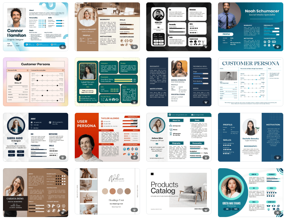 Ejemplo plantillas buyer persona con Canva