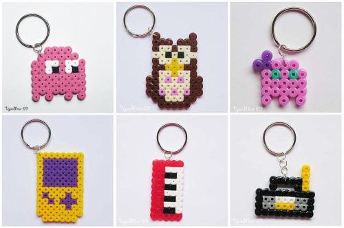 hama beads key rings