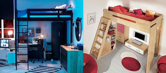 cama alta Camas que ahorran espacio