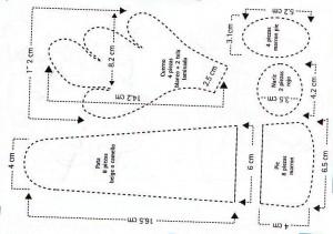 Muñecos en fieltro reno navideñoMolde1