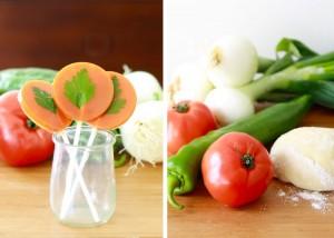 Piruletas de gazpacho